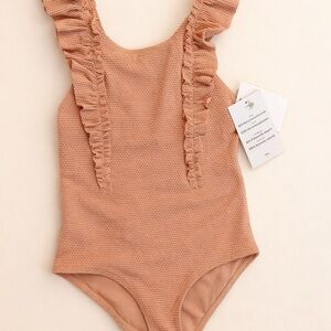 H&M Ruffled Brown Kids Swim One Piece
